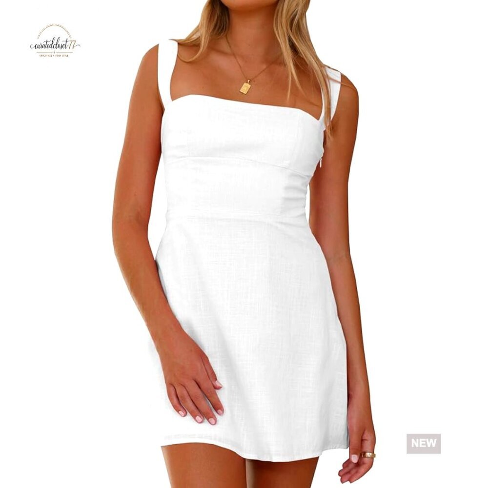 Backless Square Neck Mini Dress Sleeveless Party Night Out